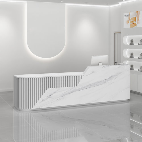 Ivy Bronx Khaleigh 2 Person Rectangle Laminate Reception Desk with